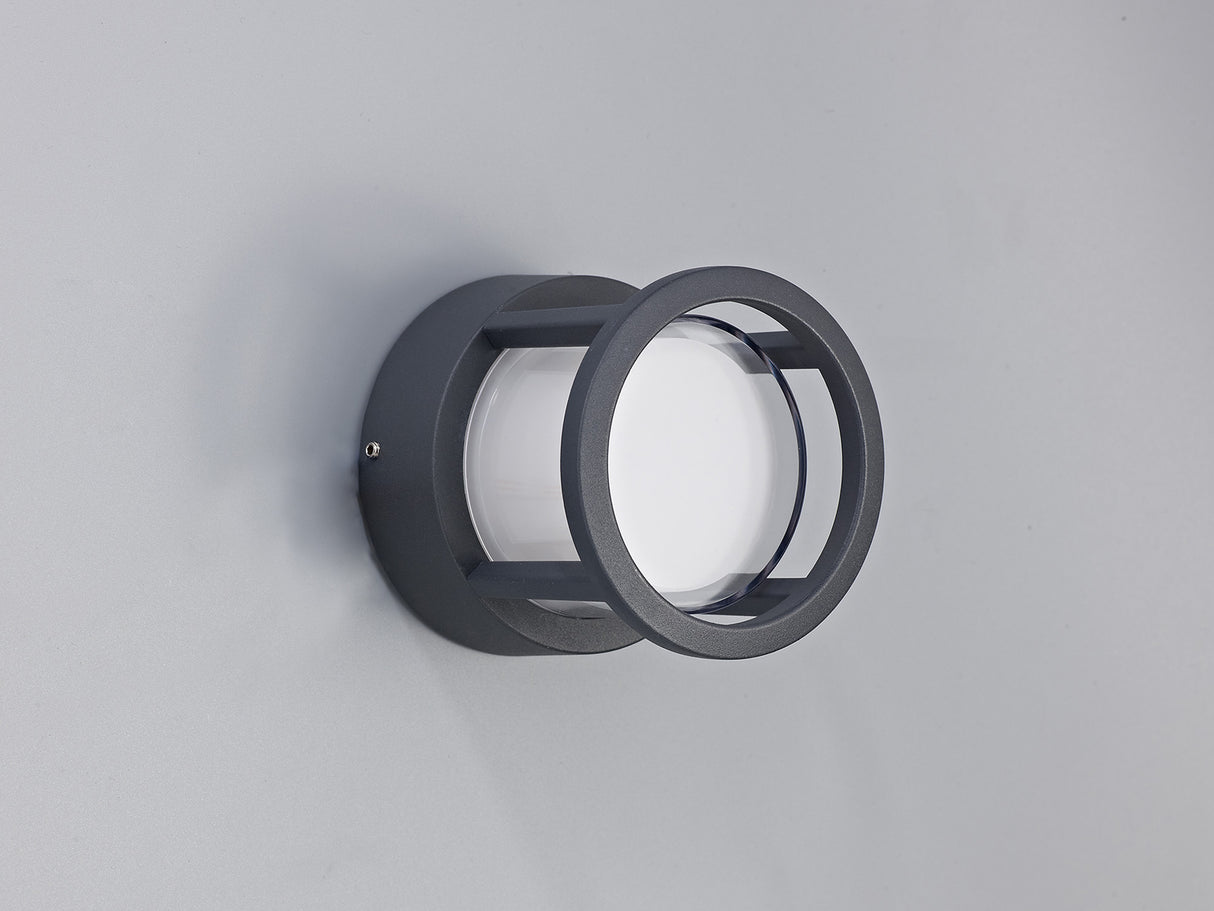 Todd Round Downlight, 1 x 6W LED, 3000K, 360lm, IP54, Anthracite, 3yrs Warranty