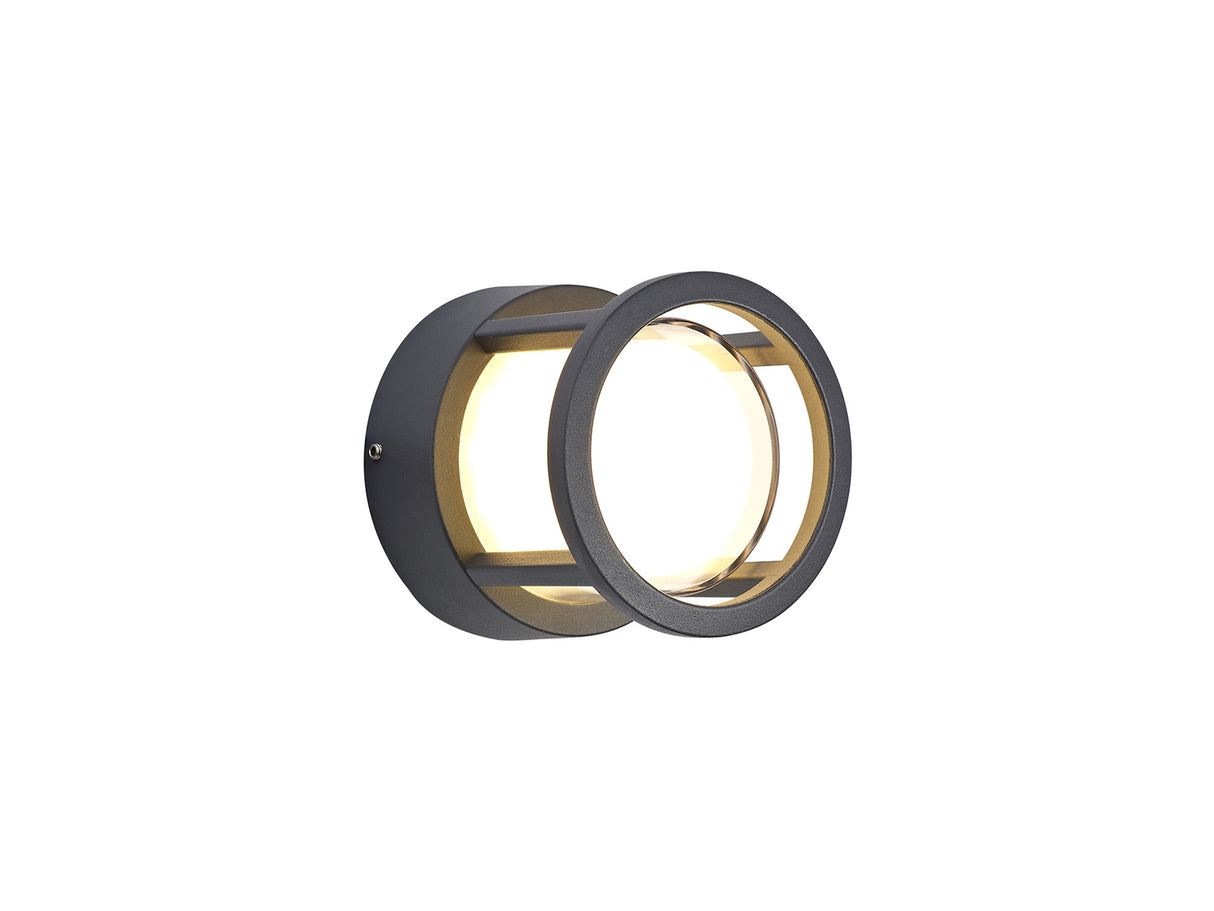 Todd Round Downlight, 1 x 6W LED, 3000K, 360lm, IP54, Anthracite, 3yrs Warranty