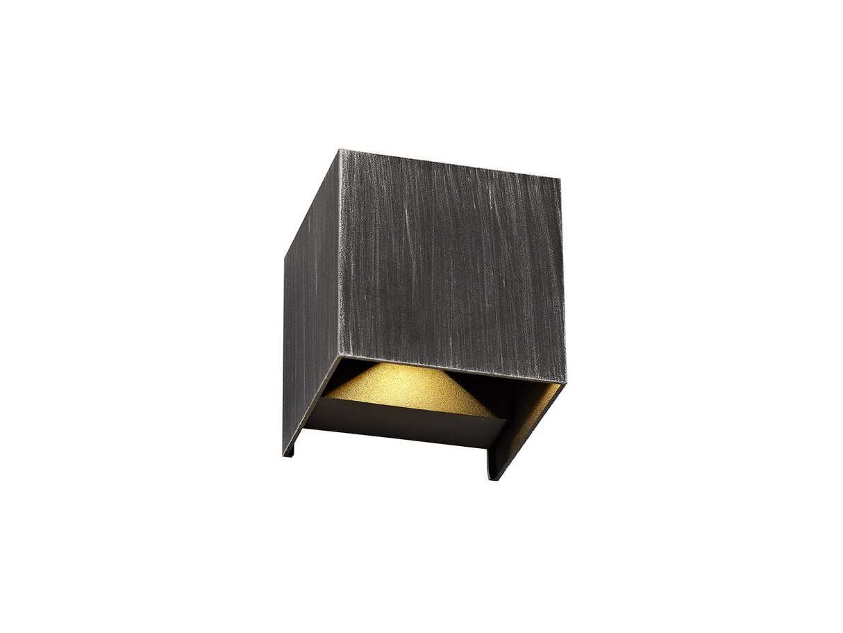 Jessup Up & Downward Lighting Wall Lamp, 2 x 3W LED, 3000K, 400lm, IP54, Black/Silver, 3yrs Warranty