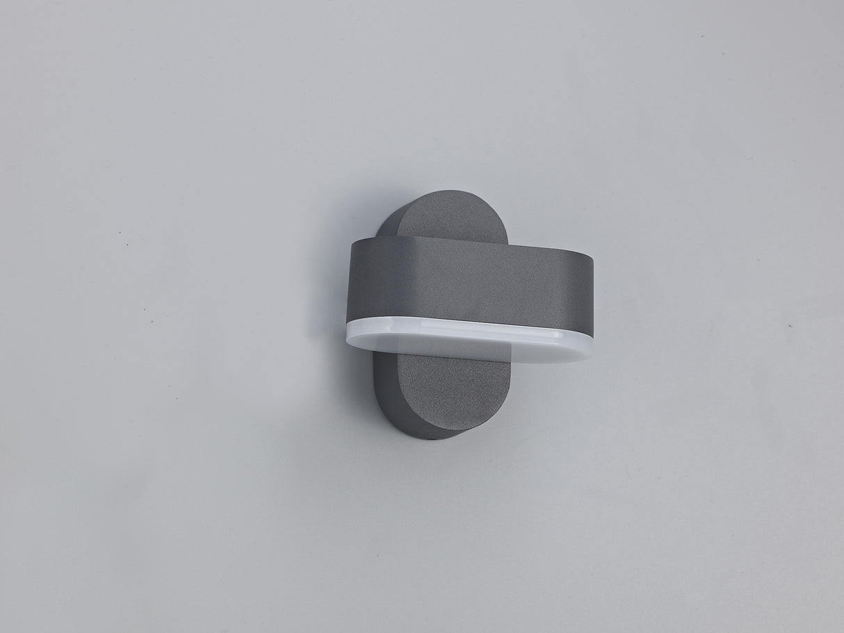 Ord 1 Light Adjustable Wall Lamp, 1 x 6W LED, 3000K, 400lm, IP54, Anthracite, 3yrs Warranty