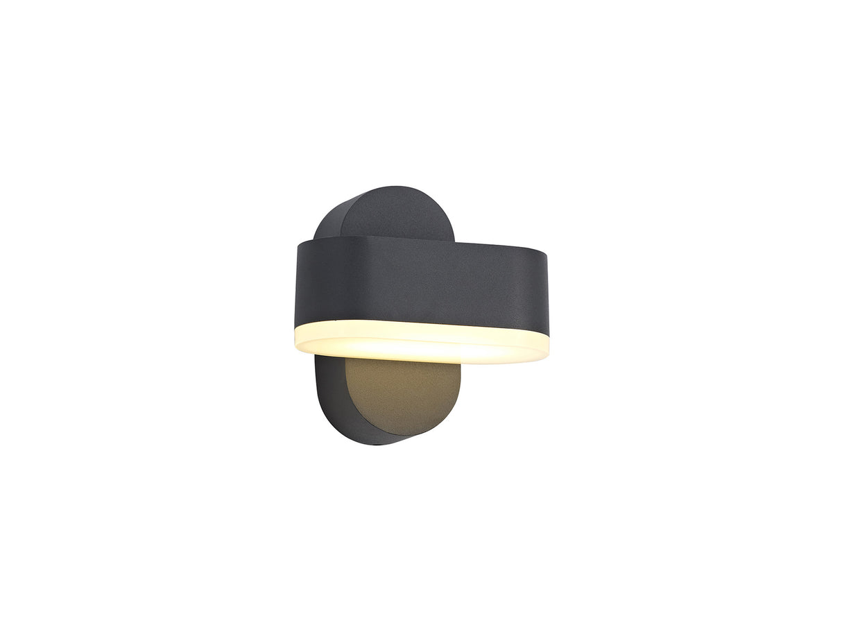 Ord 1 Light Adjustable Wall Lamp, 1 x 6W LED, 3000K, 400lm, IP54, Anthracite, 3yrs Warranty
