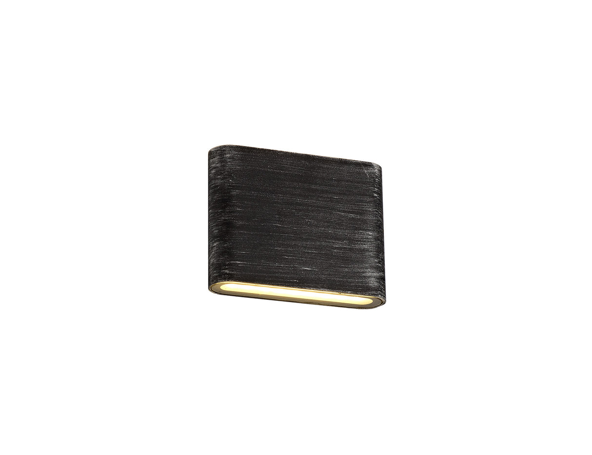 Mitchell Up and Downward Lighting Wall Lamp, 2 x 3W LED, 3000K, 350lm, IP54, Black/Silver, 3yrs Warranty