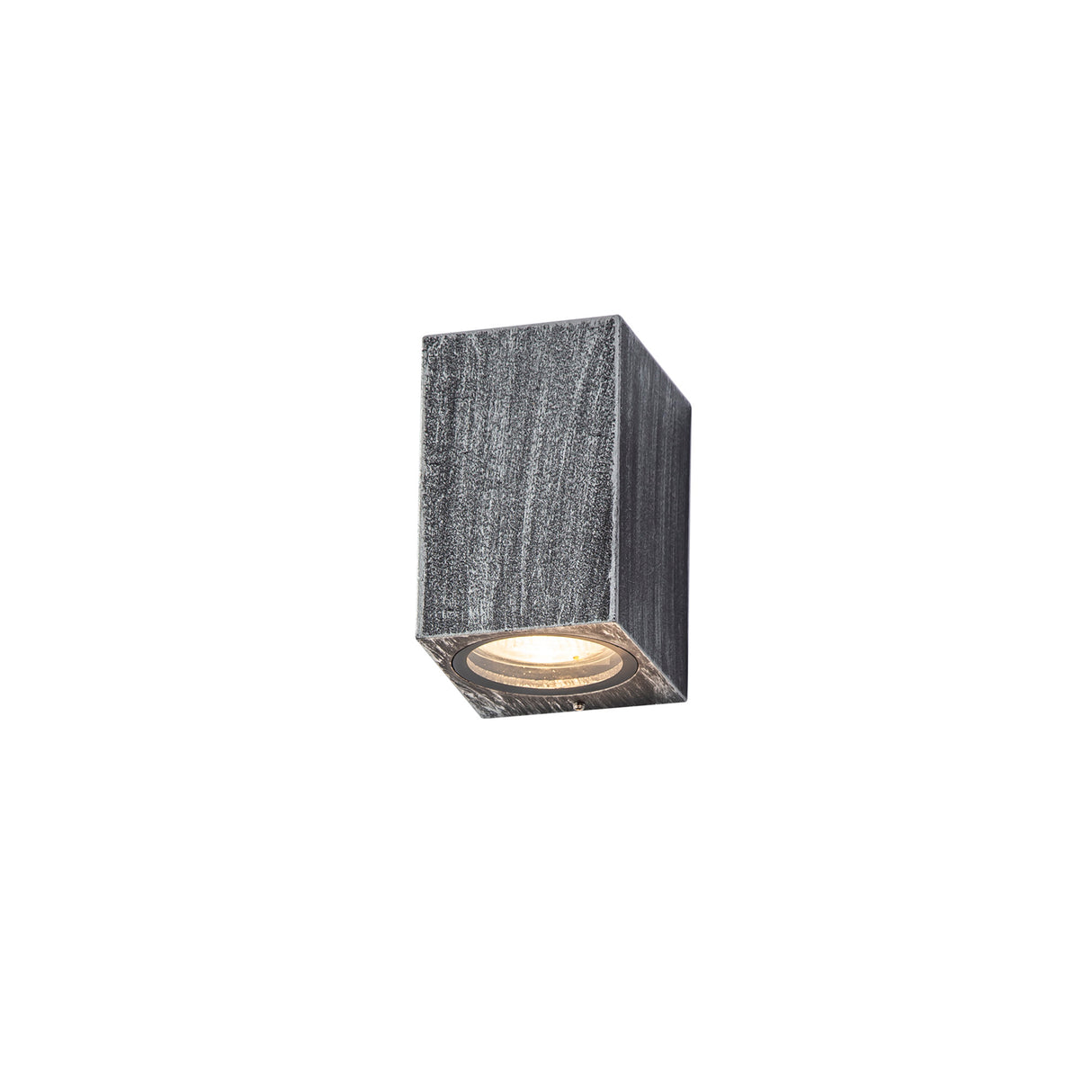 Vincent Rectangle Wall Lamp, 1 x GU10, IP54, Black/Silver