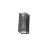 Vincent Rectangle Wall Lamp, 2 x GU10, IP54, Black/Silver