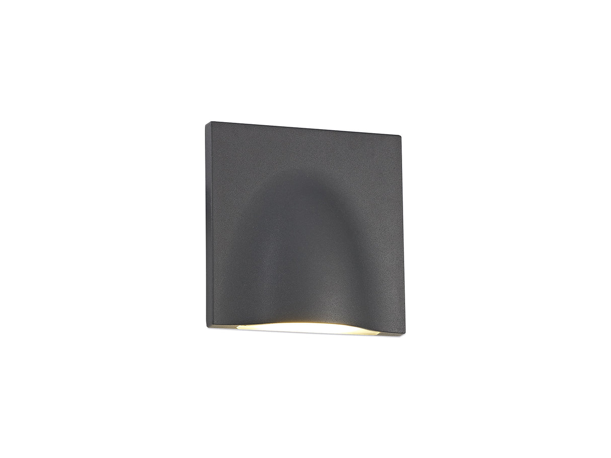 Simpson Wall Lamp, 1 x 6W LED, 3000K, 510lm, IP54, Anthracite, 3yrs Warranty