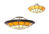Belfit, Tiffany 35cm Non-Electric Uplighter Shade, Cream/Beige/Clear Crystal Centre/Aged Antique Brass Trim