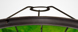 Belfit, Tiffany 35cm Non-Electric Uplighter Shade, Cream/Green/Clear Crystal Centre/Aged Antique Brass Trim