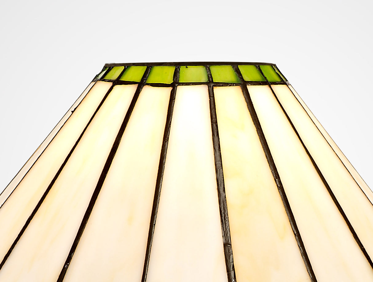 Williams Tiffany 30cm Non-Electric Shade, Green/Cream/Crystal. Suitable For E27 or B22 Pendants
