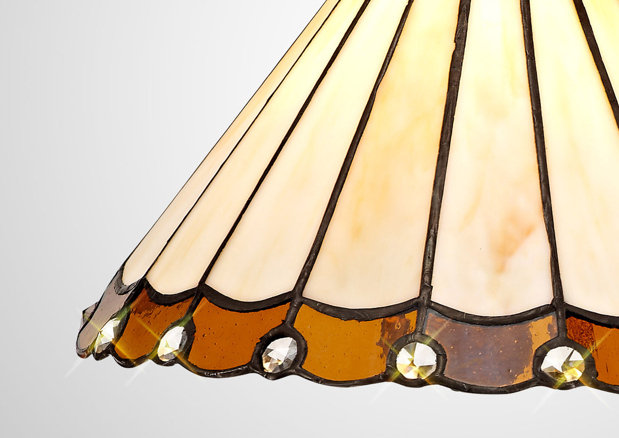 Williams Tiffany 30cm Non-Electric Shade, Amber/Cream/Crystal. Suitable For E27 or B22 Pendants