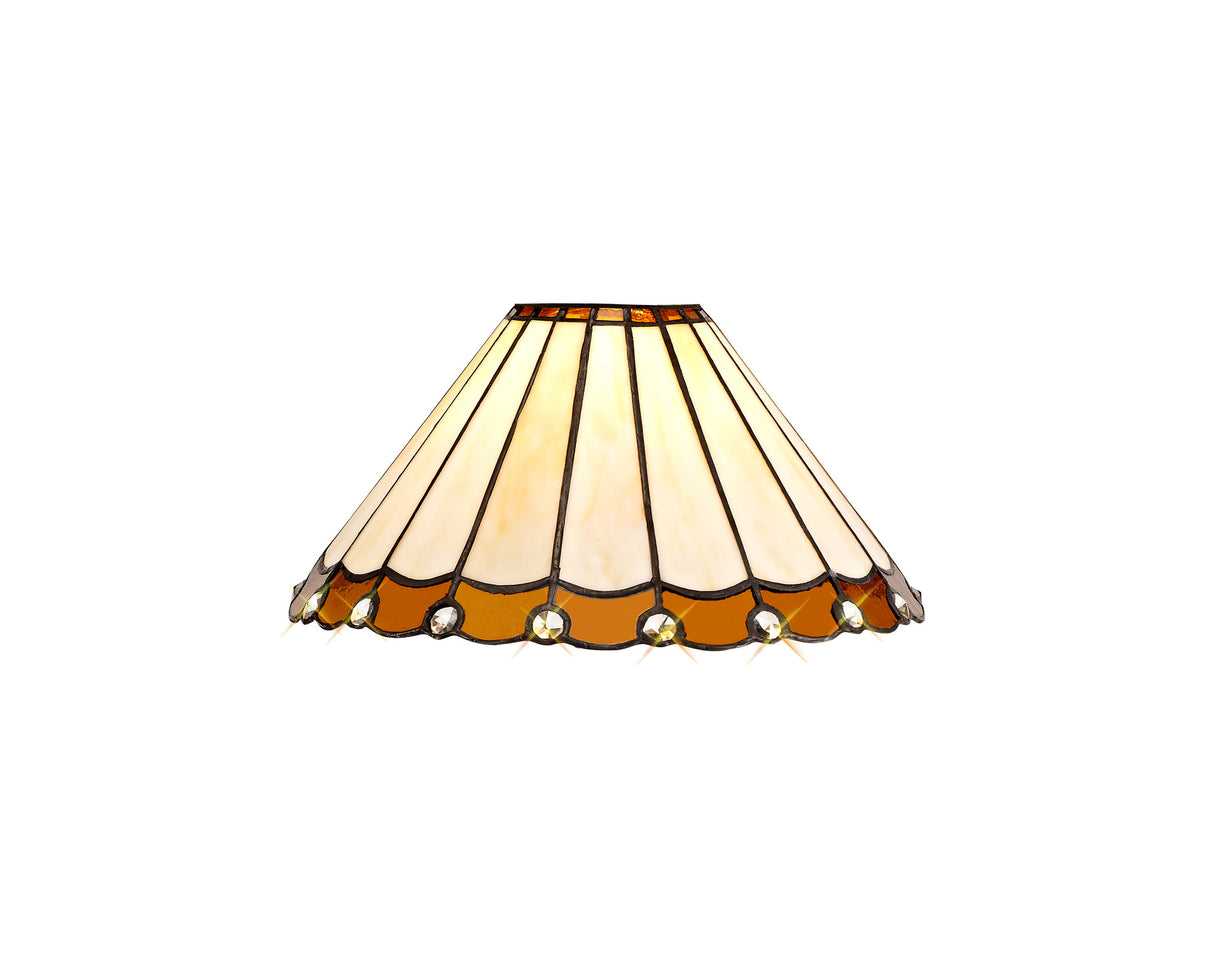 Williams Tiffany 30cm Non-Electric Shade, Amber/Cream/Crystal. Suitable For E27 or B22 Pendants