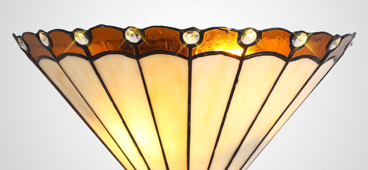 Williams Tiffany Wall Lamp, 2 x E14, Amber/Cream/Crystal