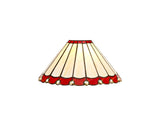 Williams Tiffany 30cm Non-Electric Shade, Red/Cream/Crystal. Suitable For E27 or B22 Pendants