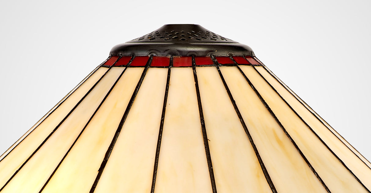 Williams Tiffany 40cm Shade Only Suitable For Pendant/Ceiling/Table Lamp, Red/Cream/Crystal