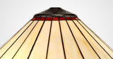 Williams Tiffany 40cm Shade Only Suitable For Pendant/Ceiling/Table Lamp, Red/Cream/Crystal