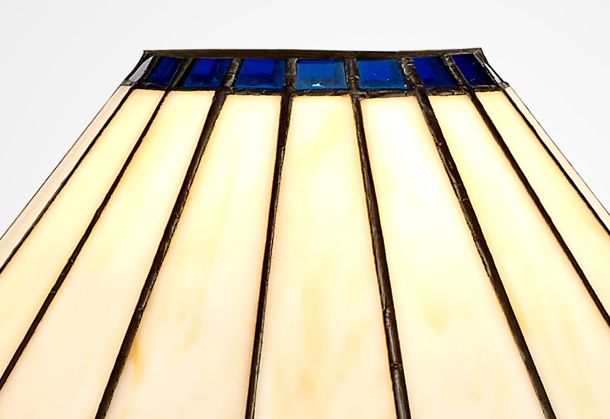 Williams Tiffany 30cm Non-Electric Shade, Blue/Cream/Crystal. Suitable For E27 or B22 Pendants