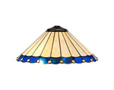 Williams Tiffany 40cm Shade Only Suitable For Pendant/Ceiling/Table Lamp, Blue/Cream/Crystal