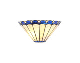 Williams Tiffany Wall Lamp, 2 x E14, Blue/Cream/Crystal