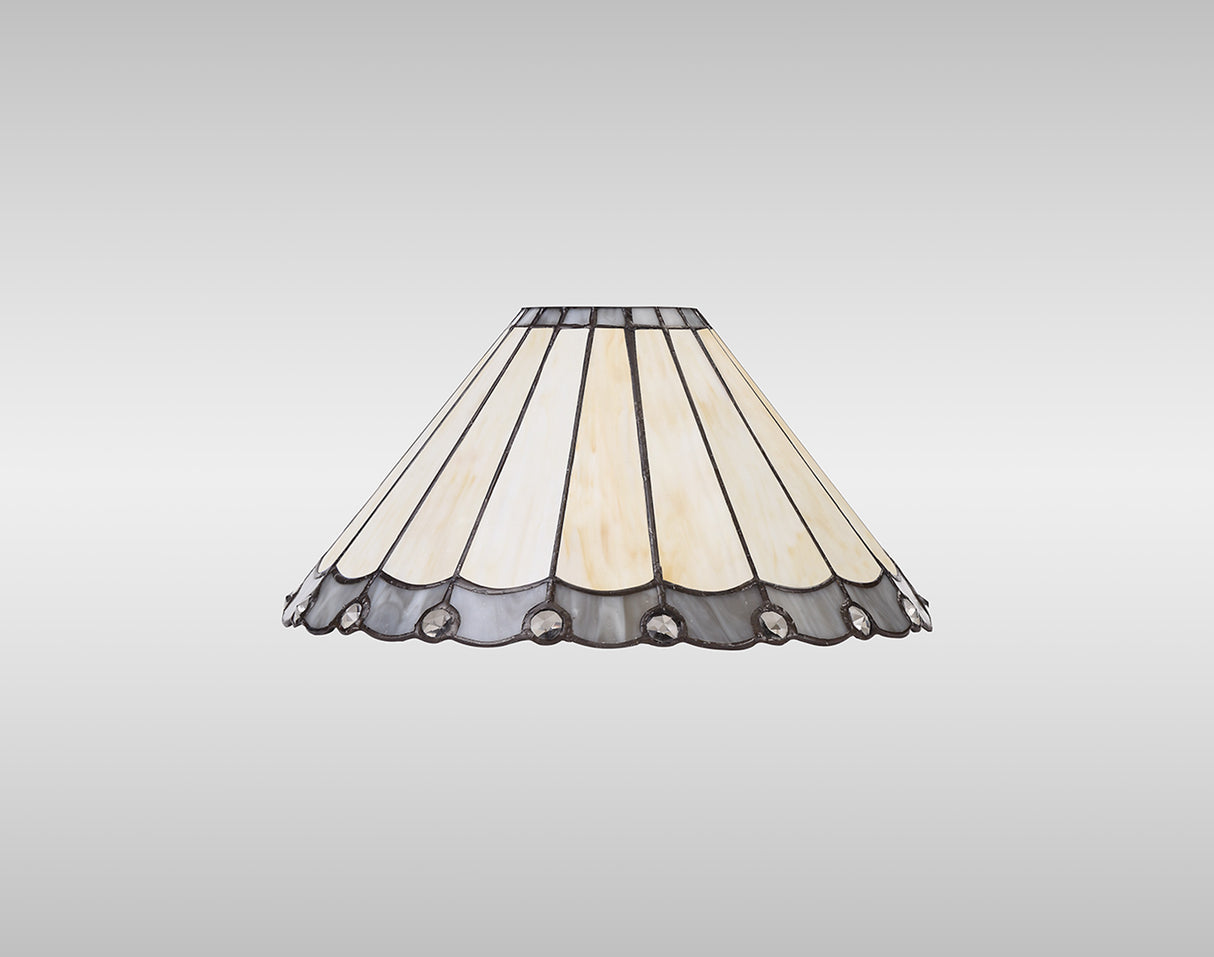 Williams Tiffany 30cm Non-Electric Shade, Grey/Cream/Crystal. Suitable For E27 or B22 Pendants