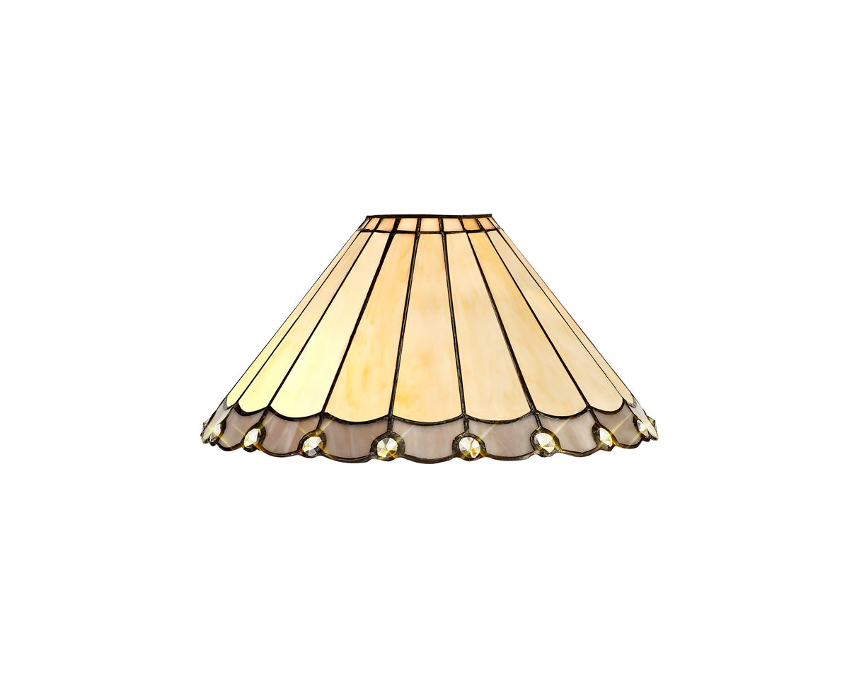Williams Tiffany 30cm Non-Electric Shade, Grey/Cream/Crystal. Suitable For E27 or B22 Pendants