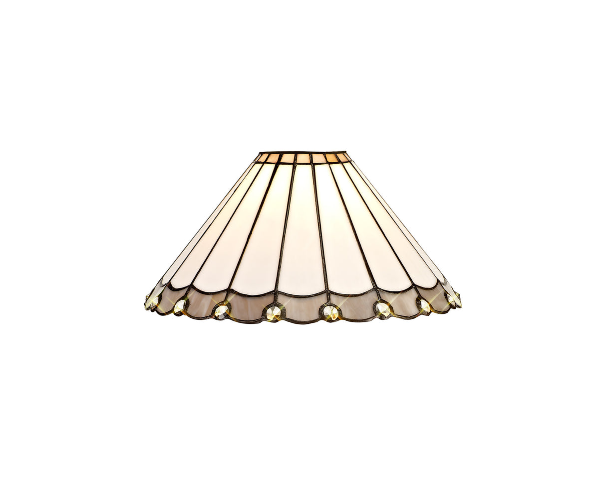 Williams Tiffany 30cm Non-Electric Shade, Grey/White/Crystal. Suitable For E27 or B22 Pendants