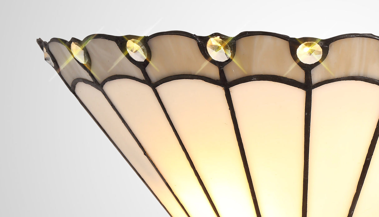 Williams Tiffany Wall Lamp, 2 x E14, Grey/White/Crystal