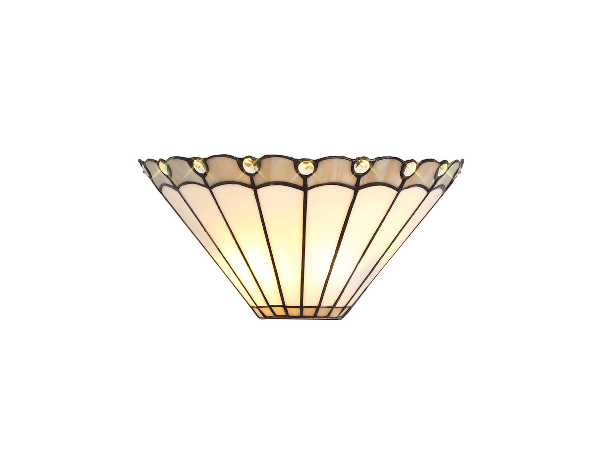 Williams Tiffany Wall Lamp, 2 x E14, Grey/White/Crystal