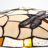 Rostron 35cm Tiffany Non-electric Uplighter Shade, Amber/Cream/Clear Crystal