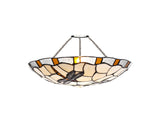 Rostron 35cm Tiffany Non-electric Uplighter Shade, Amber/Cream/Clear Crystal