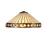 Wearne Tiffany 40cm Shade Only Suitable For Pendant/Ceiling/Table Lamp, Amber/Cream/Crystal