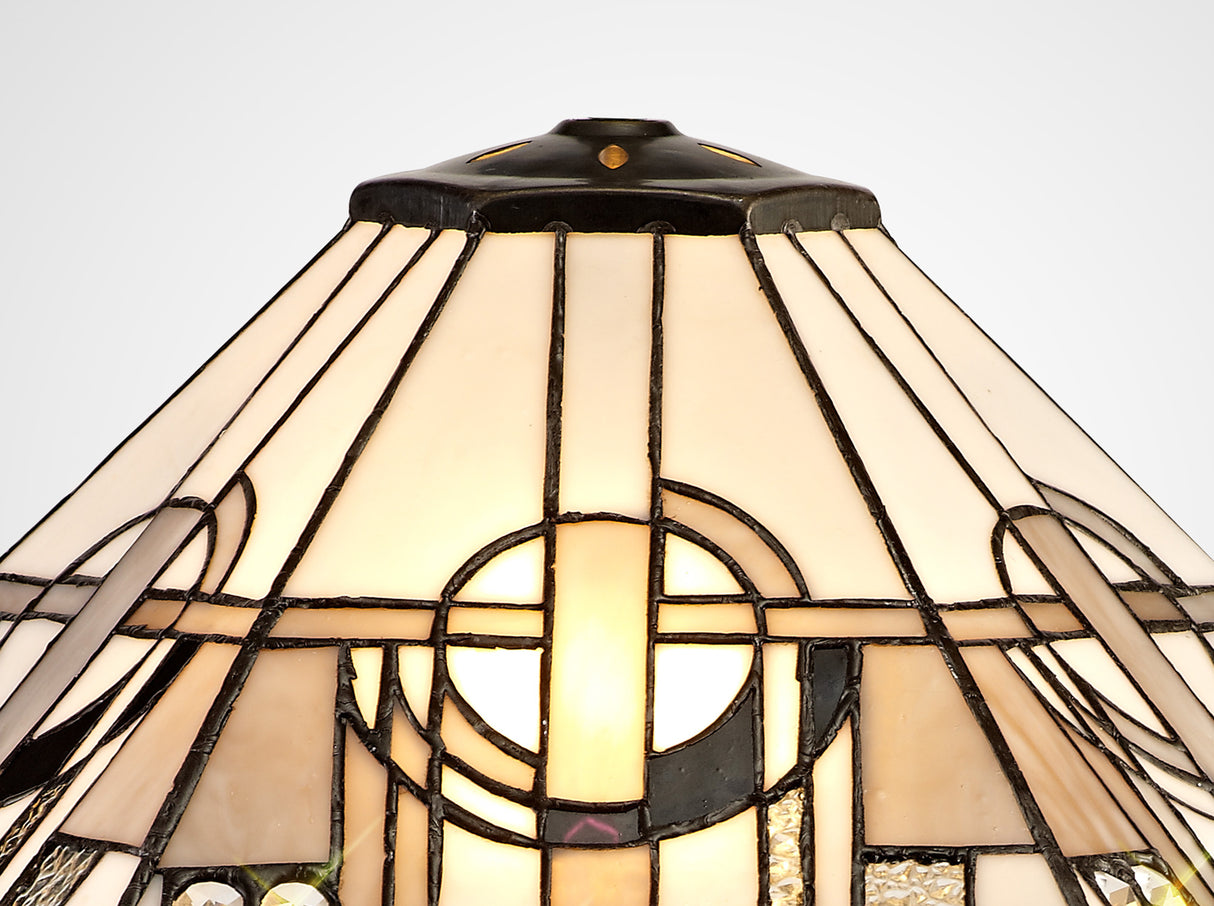 Bould, Tiffany 40cm Shade Only Suitable For Pendant/Ceiling/Table Lamp, White/Grey/Black/Clear Crystal