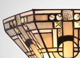 Bould Tiffany Wall Lamp, 2 x E14, White/Grey/Black/Clear Crystal