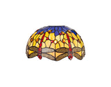 Hinnigan Tiffany 30cm Non-electric Shade Suitable For Pendant/Ceiling/Table Lamp, Blue/Orange/Crystal. Suitable For E27 or B22 Pendants