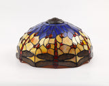 Hinnigan Tiffany 40cm Shade Only Suitable For Pendant/Ceiling/Table Lamp, Blue/Orange/Crystal
