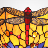 Hinnigan Tiffany Wall Lamp, 2 x E14, Blue/Orange/Crystal