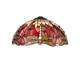 Hinnigan Tiffany 40cm Shade Only Suitable For Pendant/Ceiling/Table Lamp, Purple/Pink/Crystal