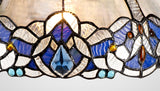 Siddall, Tiffany 30cm Non-electric Shade Suitable For Pendant/Ceiling/Table Lamp, Blue/Crystal. Suitable For E27 or B22 Pendants