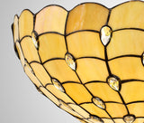 Finney, Tiffany 50cm Non-electric Shade Suitable For Pendant/Ceiling/Table Lamp, Beige/Clear Crystal