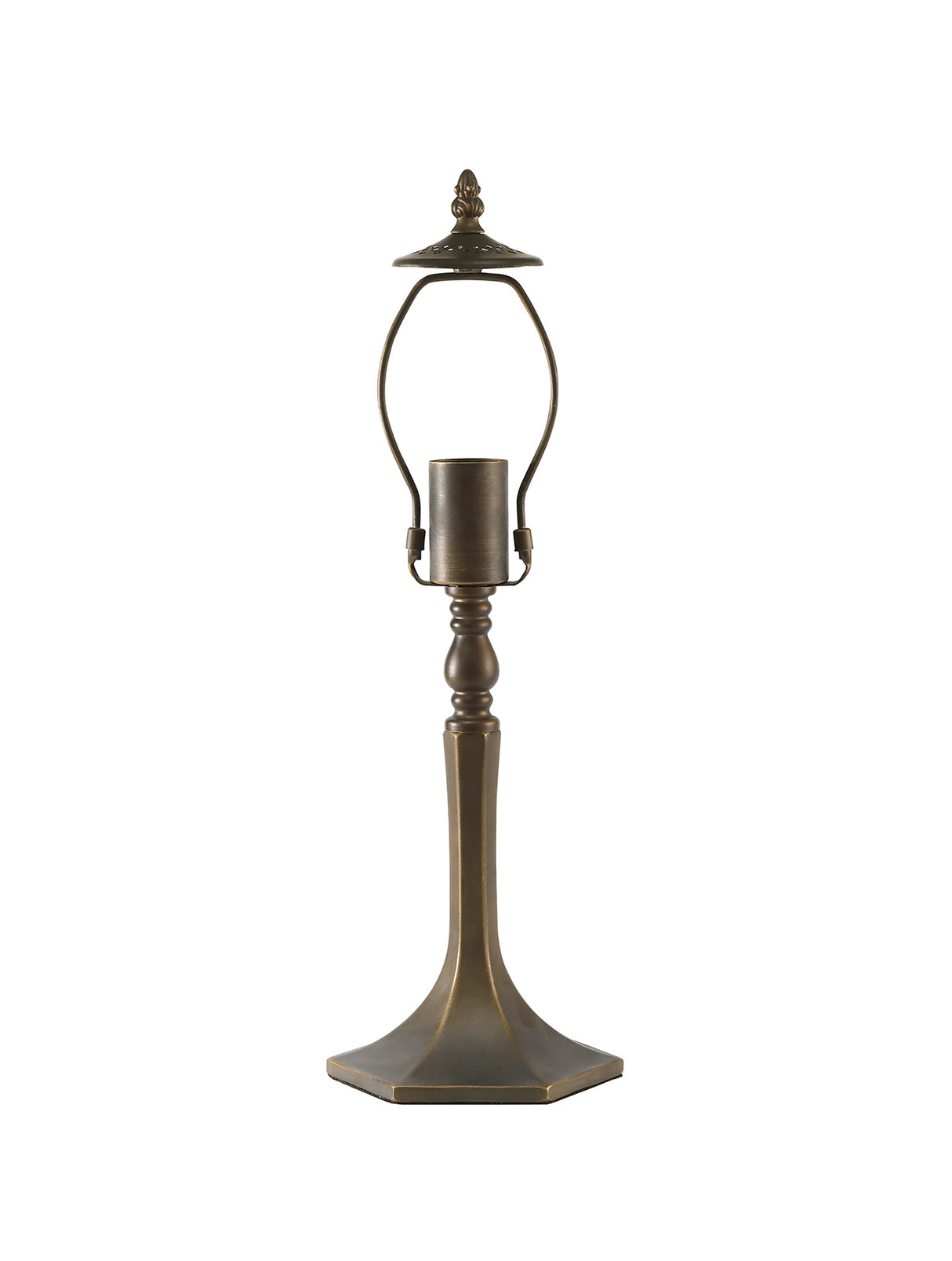 Park 48cm Octagonal Tiffany Table Lamp, 1 x E27, Aged Antique Brass