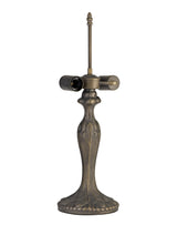 Park 56cm Curved Tiffany Table Lamp, 2 x E27, Aged Antique Brass