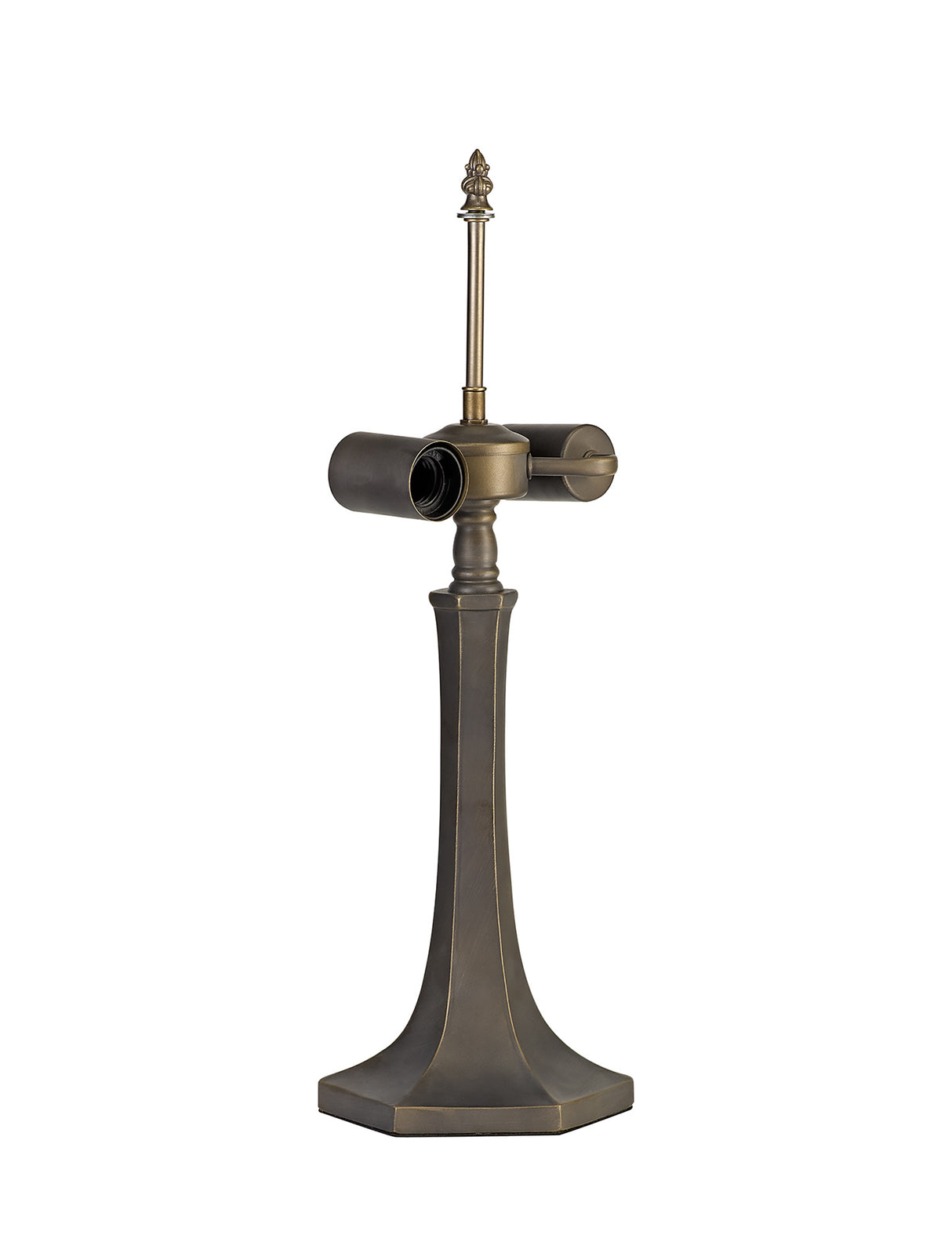 Park 52.5cm Octagonal Tiffany Table Lamp, 2 x E27, Aged Antique Brass