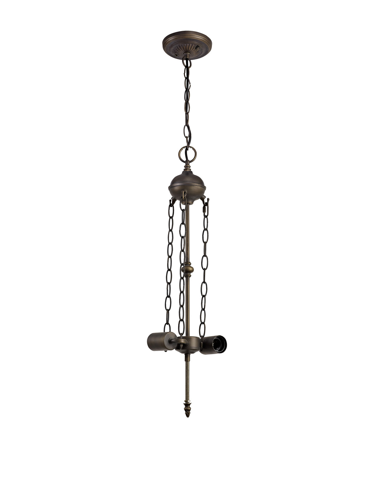 Park Uplighter Tiffany Suspension Kit, 2 x E27, Aged Antique Brass
