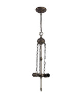 Park Uplighter Tiffany Suspension Kit, 2 x E27, Aged Antique Brass
