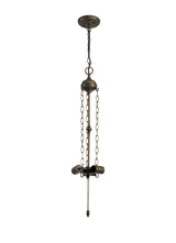 Park Uplighter Tiffany Suspension Kit, 3 x E27, Aged Antique Brass