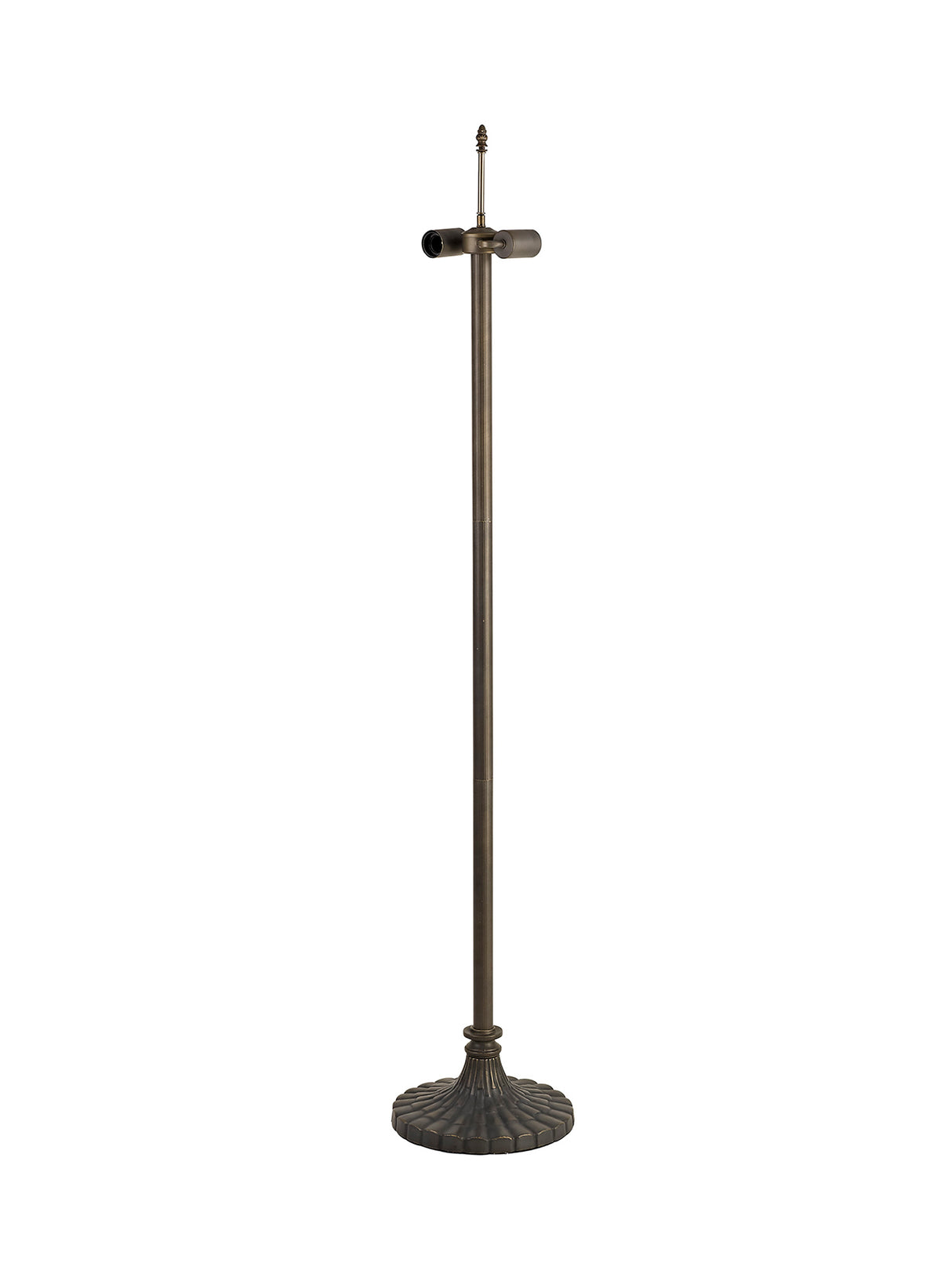 Park Stepped Design Tiffany Floor Lamp, 2 x E27, Aged Antique Brass