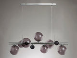 Suggett Linear Pendant , 7 x G9, Polished Chrome, Smoked Glass