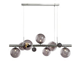 Suggett Linear Pendant , 7 x G9, Polished Chrome, Smoked Glass