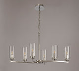 Gates Rectangular Pendant/Semi Flush, 6 x E14, Polished Nickel