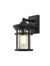 Gray Wall Lamp, 1 x E27, Black/Clear Crackled Glass, IP54, 2yrs Warranty