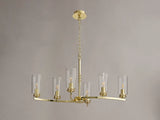 Gates Rectangular Pendant/Semi Flush, 6 x E14, Polished Gold