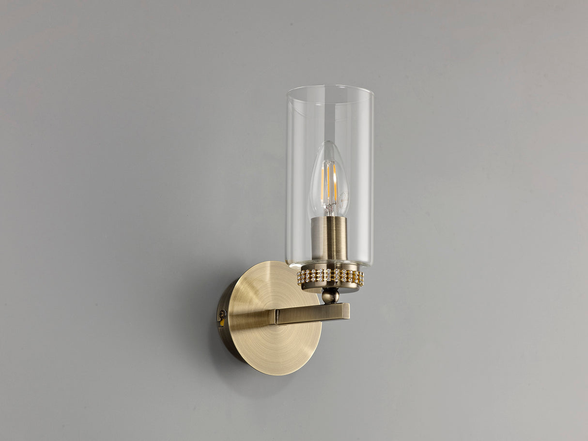 Gates Wall Lamp Switched, 1 x E14, Antique Brass